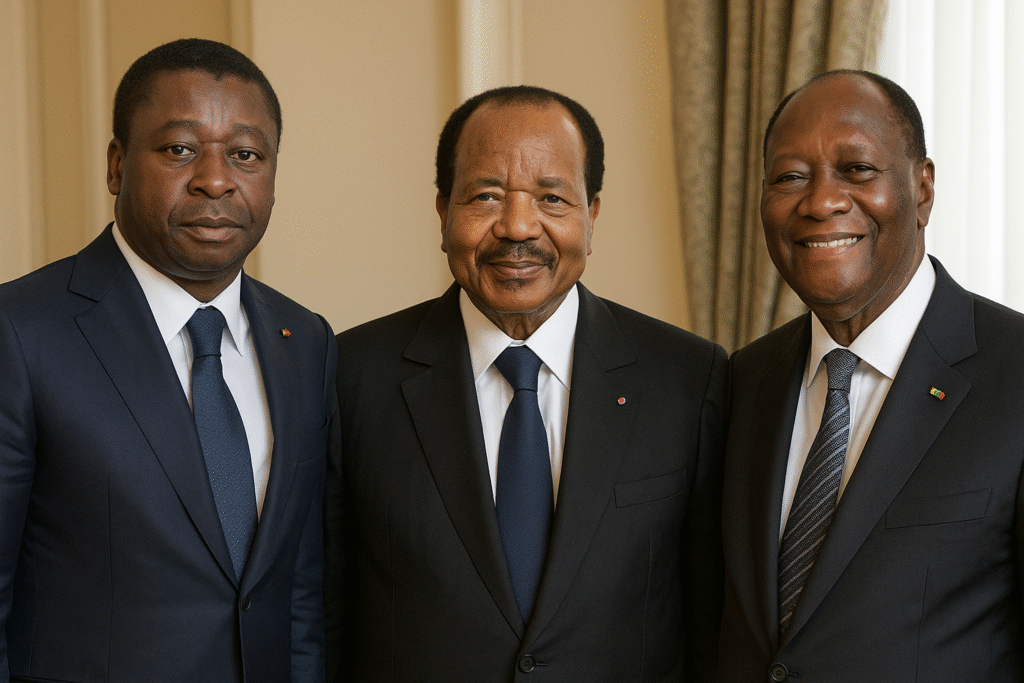 Faure Gnassingbé, Paul Biya et Alassane Ouattara